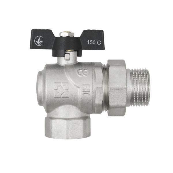 (DRBS3-U) Кран кутовий кульовий з американкою BLACK 1" вз чм RAFTEС - мініатюра 3