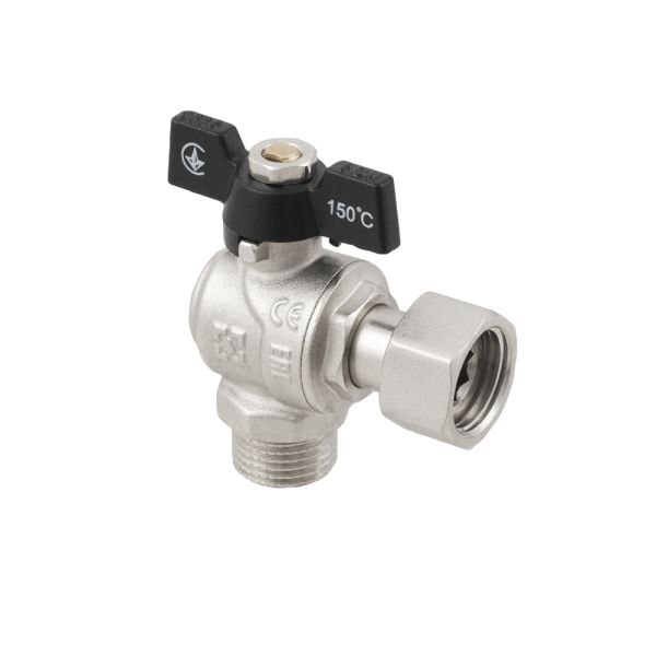 DRBM1 кран кутовий кульовий зв з накидною гайкою DN15 PN40, ТМ Raftec - мініатюра 2