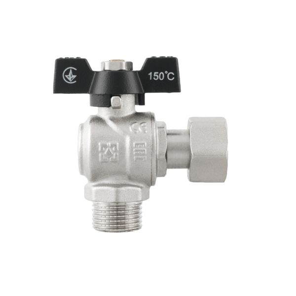 DRBM1 кран кутовий кульовий зв з накидною гайкою DN15 PN40, ТМ Raftec - мініатюра 4