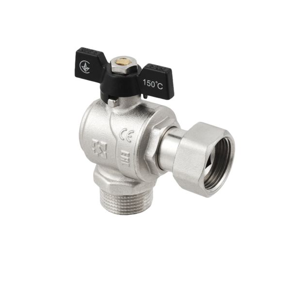 DRBM2 кран кутовий кульовий зв з накидною гайкою DN20 PN40, ТМ Raftec - мініатюра 4