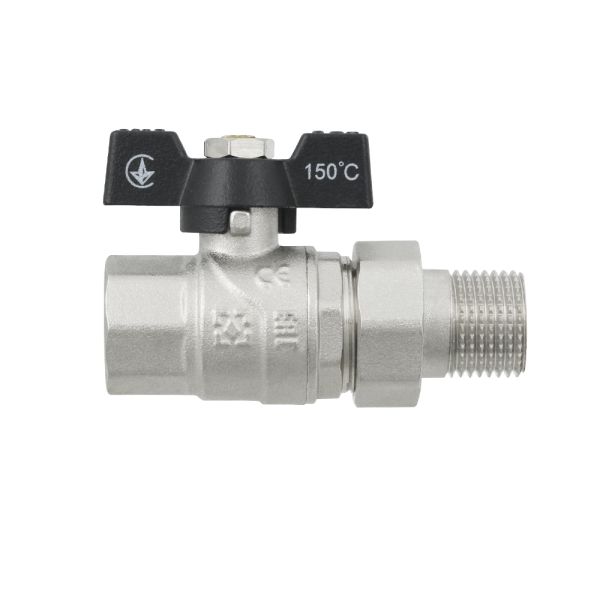 (DRBS1) Кран кульовий  з американкою BLACK (1/2") вз чм RAFTEC - мініатюра 4