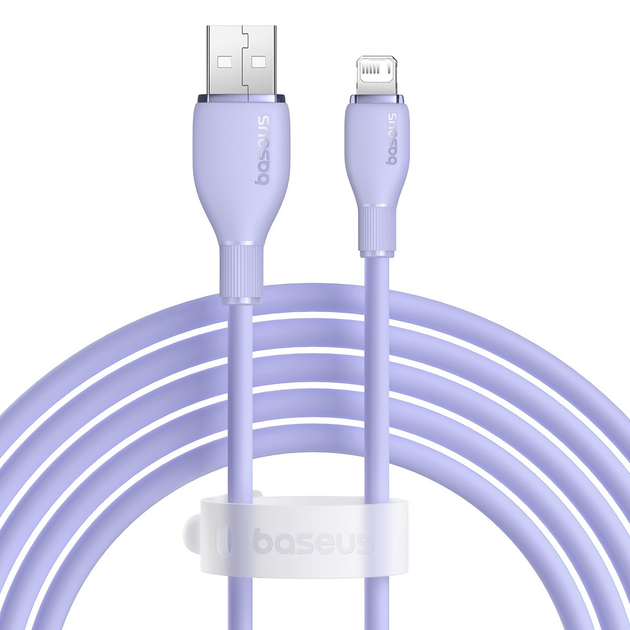 USB кабель Baseus Pudding Series Fast Charging Cable USB to iP 2.4A 2m Nebula Purple - мініатюра 2