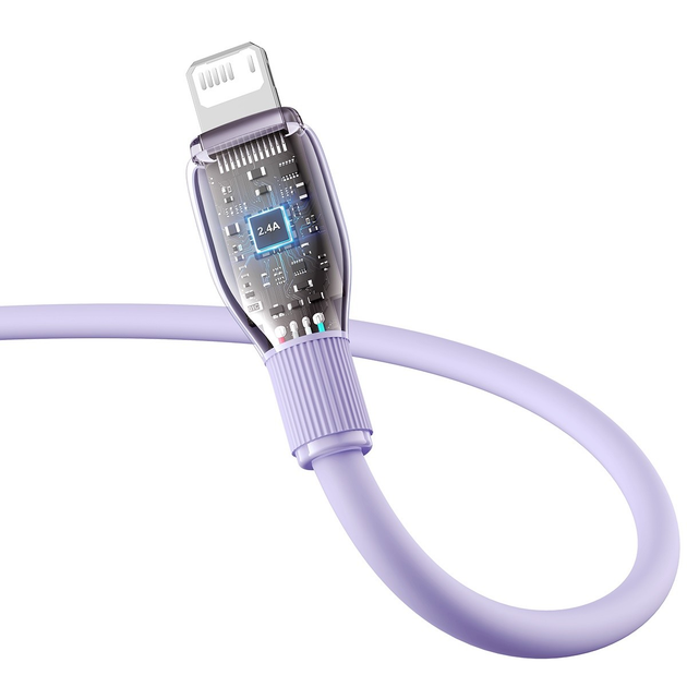 USB кабель Baseus Pudding Series Fast Charging Cable USB to iP 2.4A 2m Nebula Purple - мініатюра 5