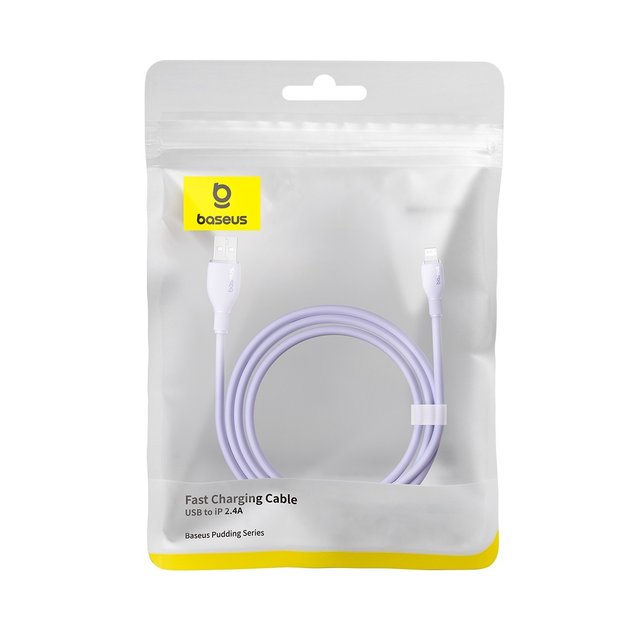 USB кабель Baseus Pudding Series Fast Charging Cable USB to iP 2.4A 2m Nebula Purple - мініатюра 8