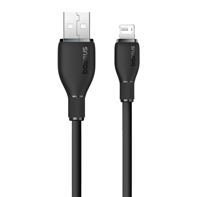 USB кабель Baseus Pudding Series Fast Charging Cable USB to iP 2.4A 2m Black P10355700111-01 - мініатюра 3