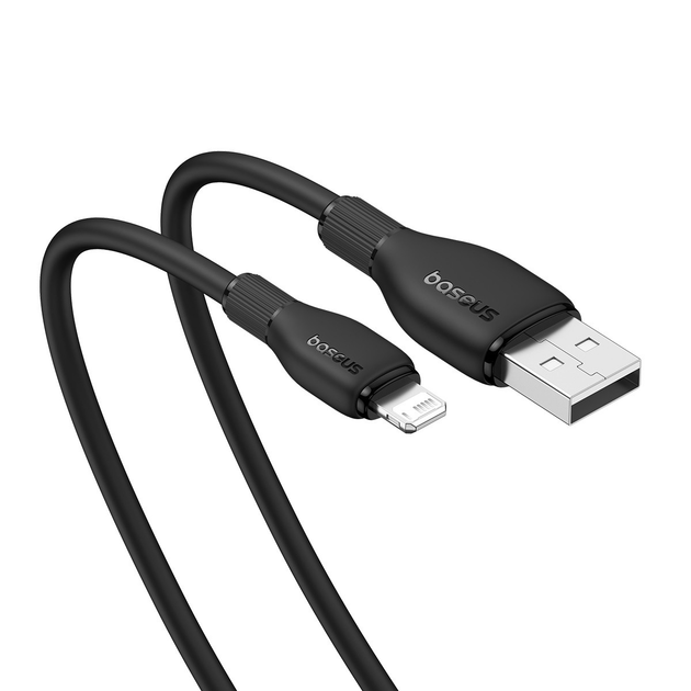 USB кабель Baseus Pudding Series Fast Charging Cable USB to iP 2.4A 2m Black P10355700111-01 - мініатюра 4