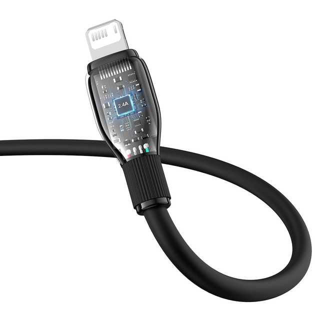 USB кабель Baseus Pudding Series Fast Charging Cable USB to iP 2.4A 2m Black P10355700111-01 - мініатюра 5