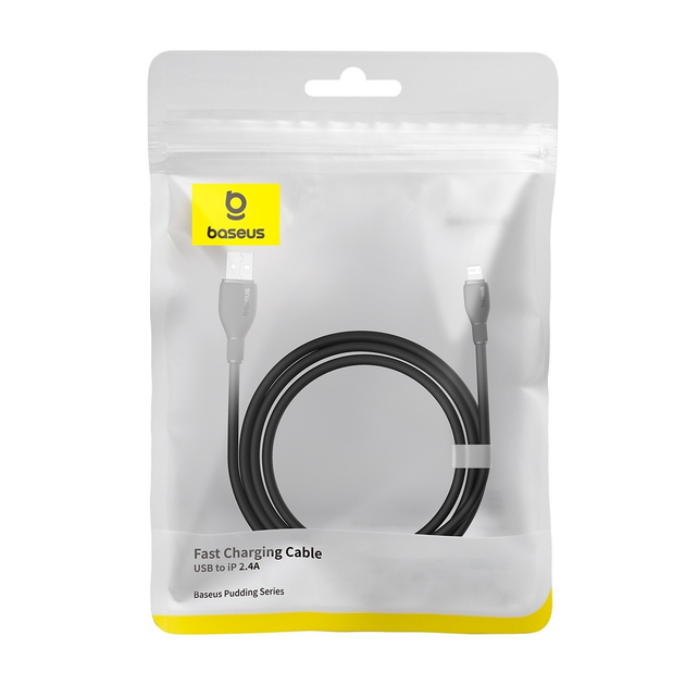USB кабель Baseus Pudding Series Fast Charging Cable USB to iP 2.4A 2m Black P10355700111-01 - мініатюра 8