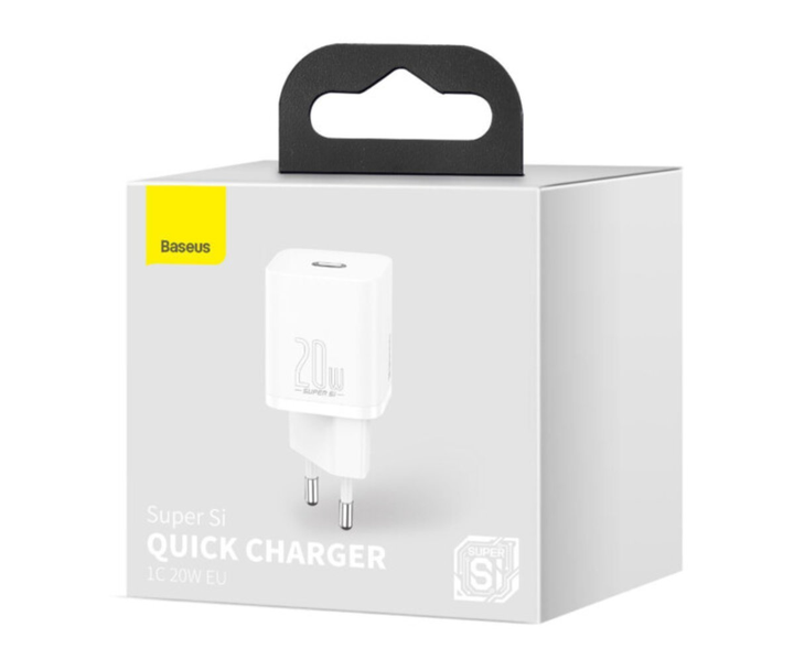 МЗП Baseus Super Si Quick Charger 1C 20W EU White CCSUP-B02 - мініатюра 3