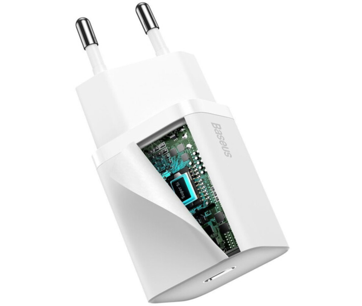 МЗП Baseus Super Si Quick Charger 1C 20W EU White CCSUP-B02 - мініатюра 7