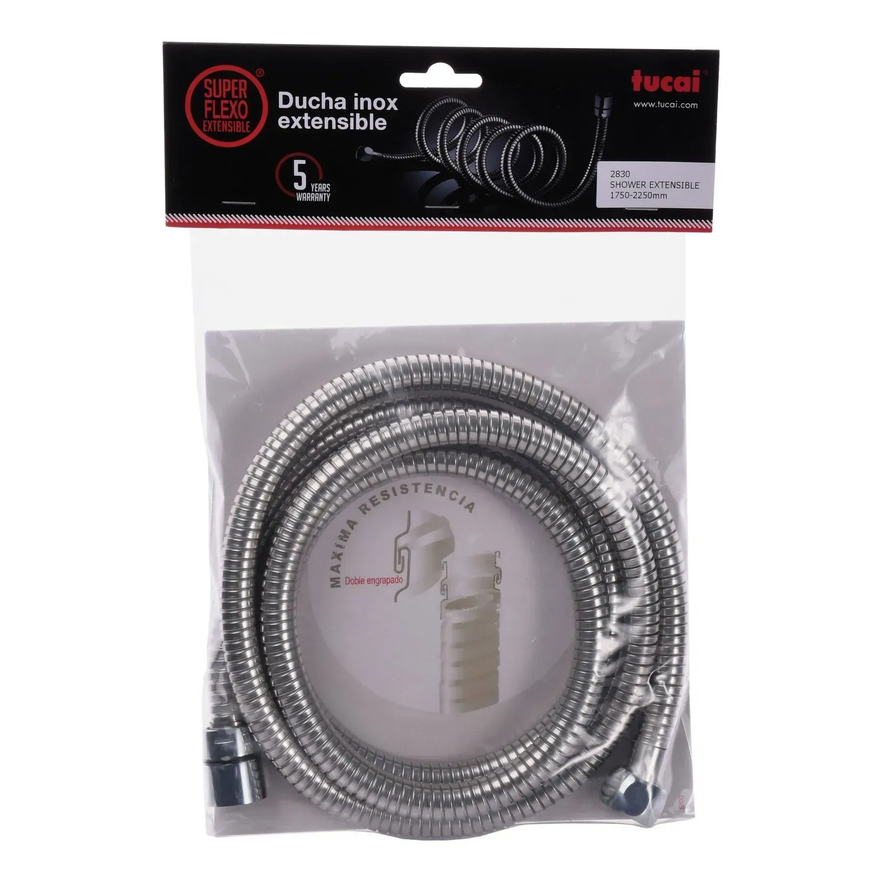 Шланг душовий TUCAI FlexoInoxExtensible 175-225см (2830) - мініатюра 2