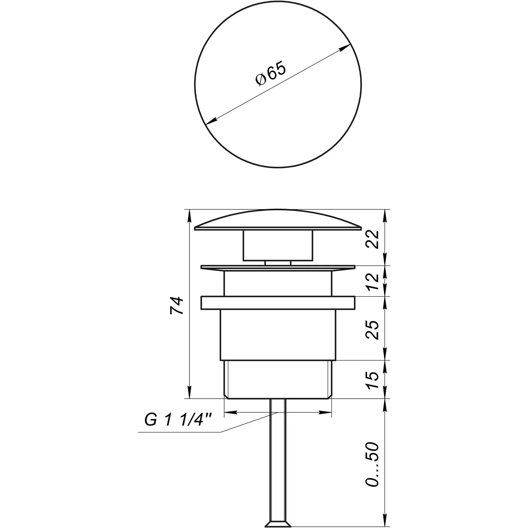Донний клапан Globus Lux HG15-04A BR(Click-clack) - мініатюра 4