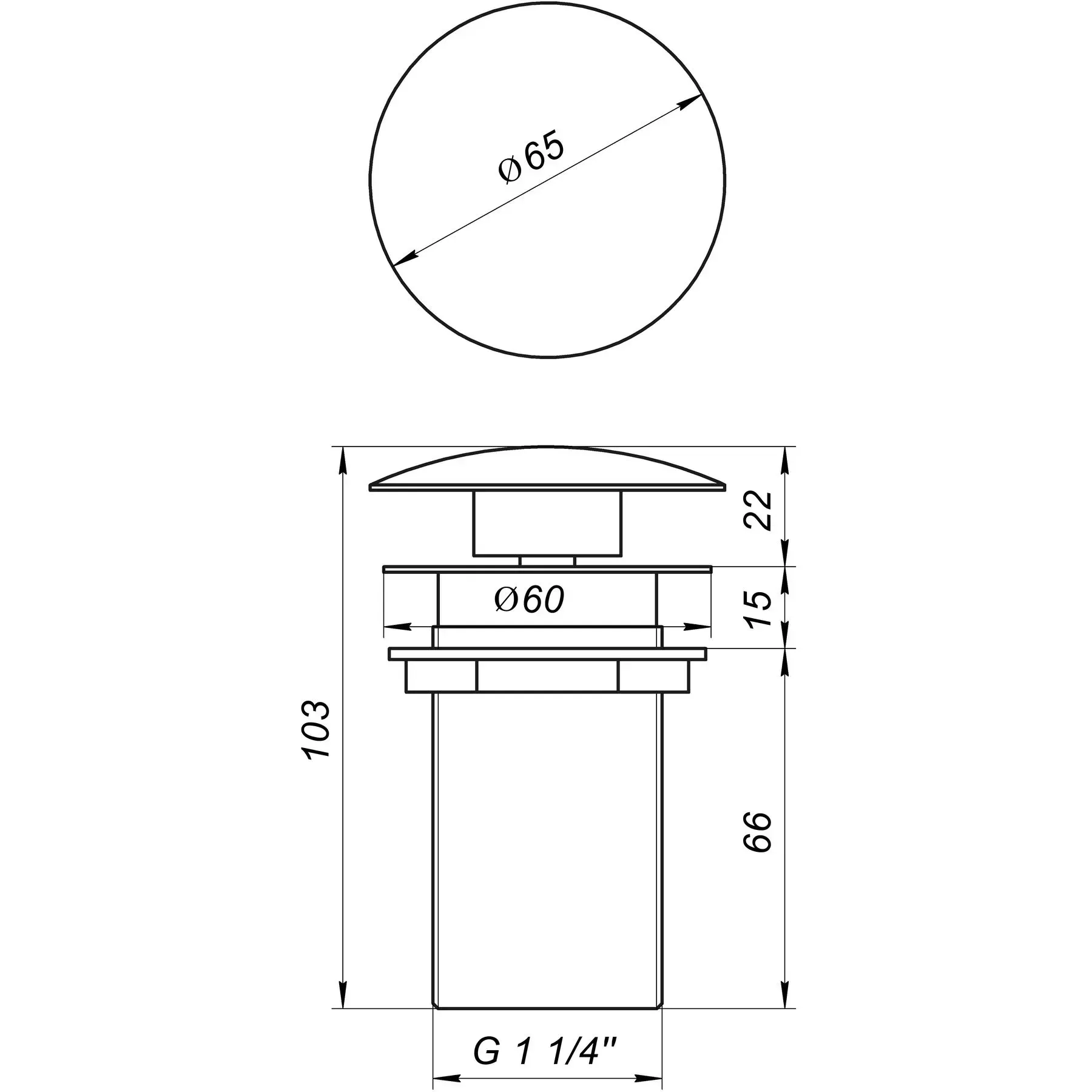 Донний клапан Globus Lux HG15-03B (Click-clack) - мініатюра 5