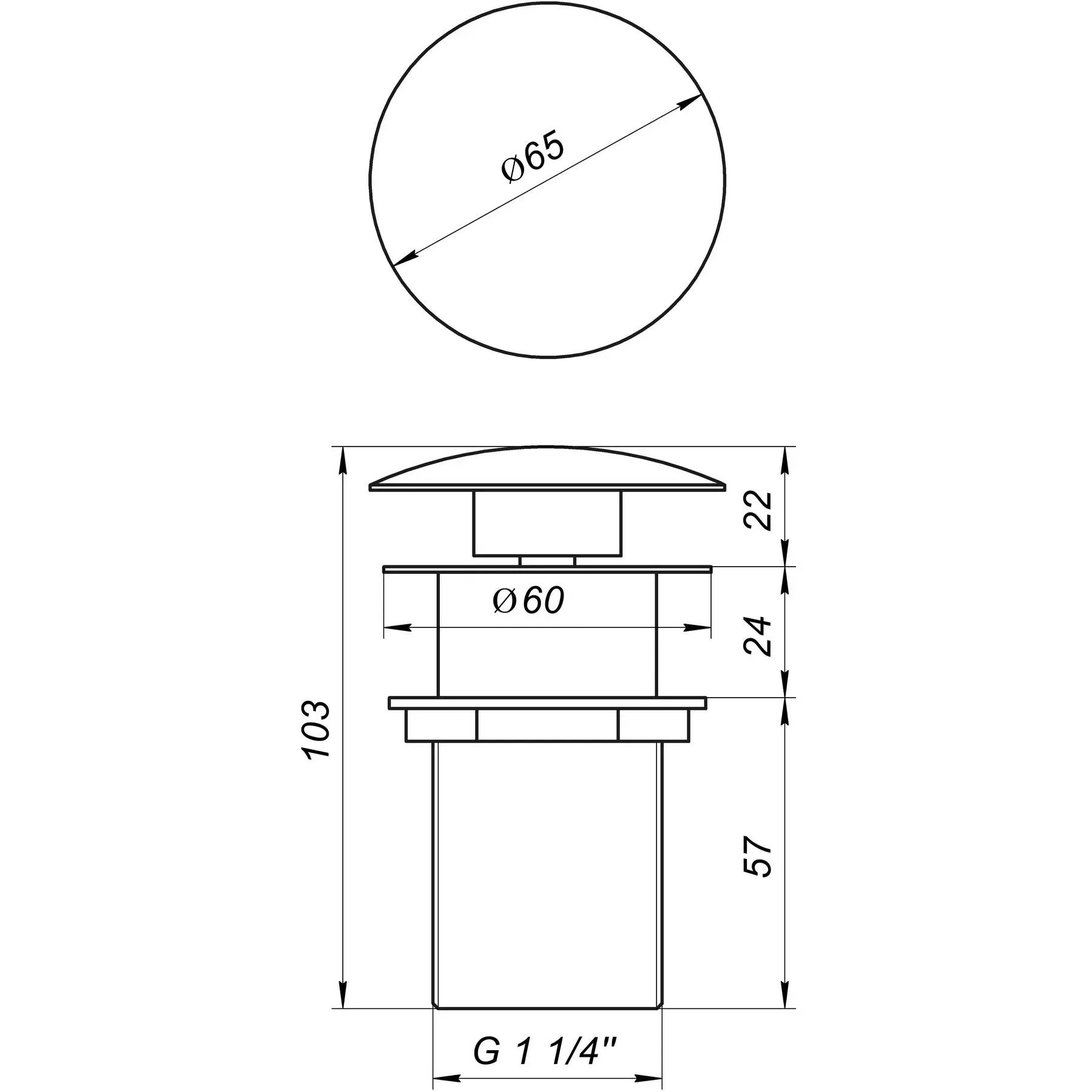 Донний клапан Globus Lux HG15-03A (Click-clack) - мініатюра 2