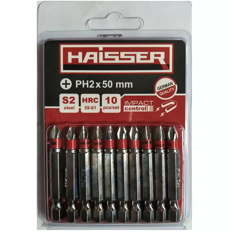 Біта PH2 х 50 мм Haisser, набiр 10шт. 2712704 - мініатюра 2