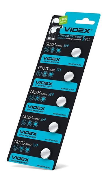 Батарейка літієва Videx CR1225 5шт BLISTER CARD - мініатюра 2