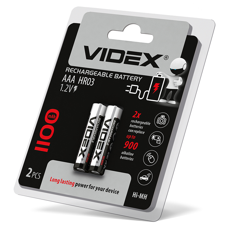 Акумулятори Videx HR03/AAA 1100mAh double blister/2шт - мініатюра 2
