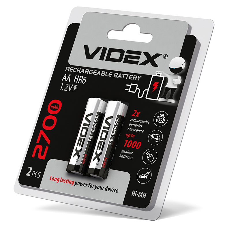 Акумулятори Videx HR6/AA 2700mAh double blister/2шт - мініатюра 2