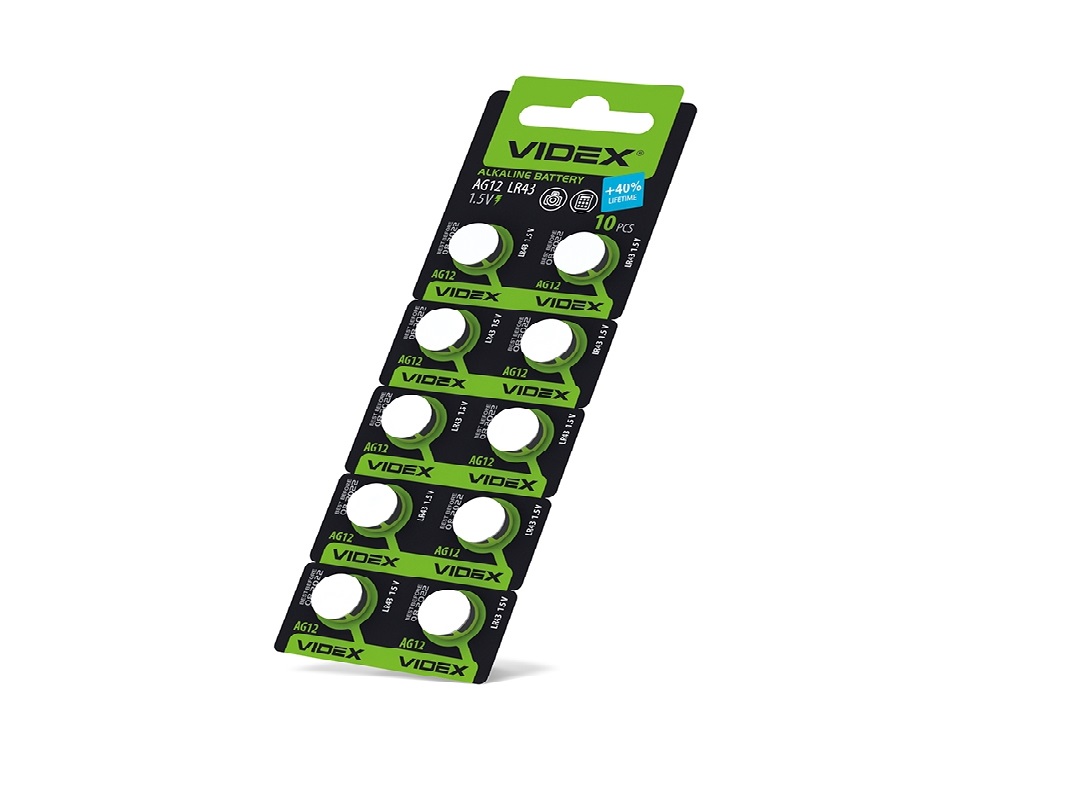 Батарейка годинникова Videx AG12/LR43 BLISTER CARD 10 шт - мініатюра 2