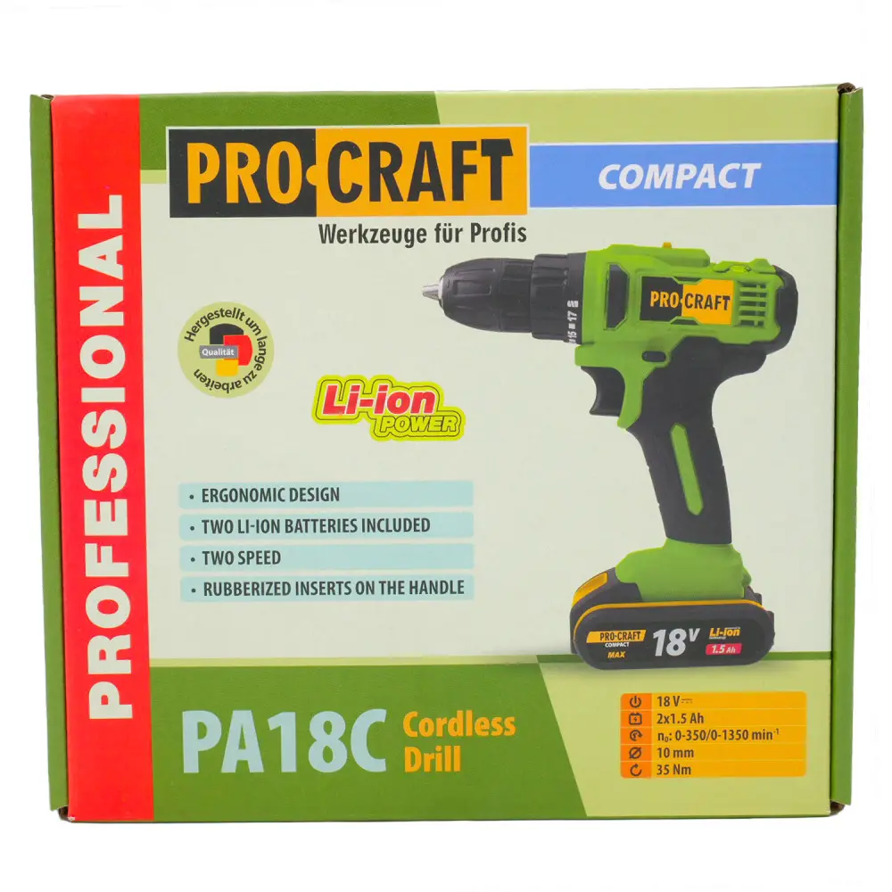 Шурупокрут акумуляторний PRO-CRAFT PA-18С compact - мініатюра 2