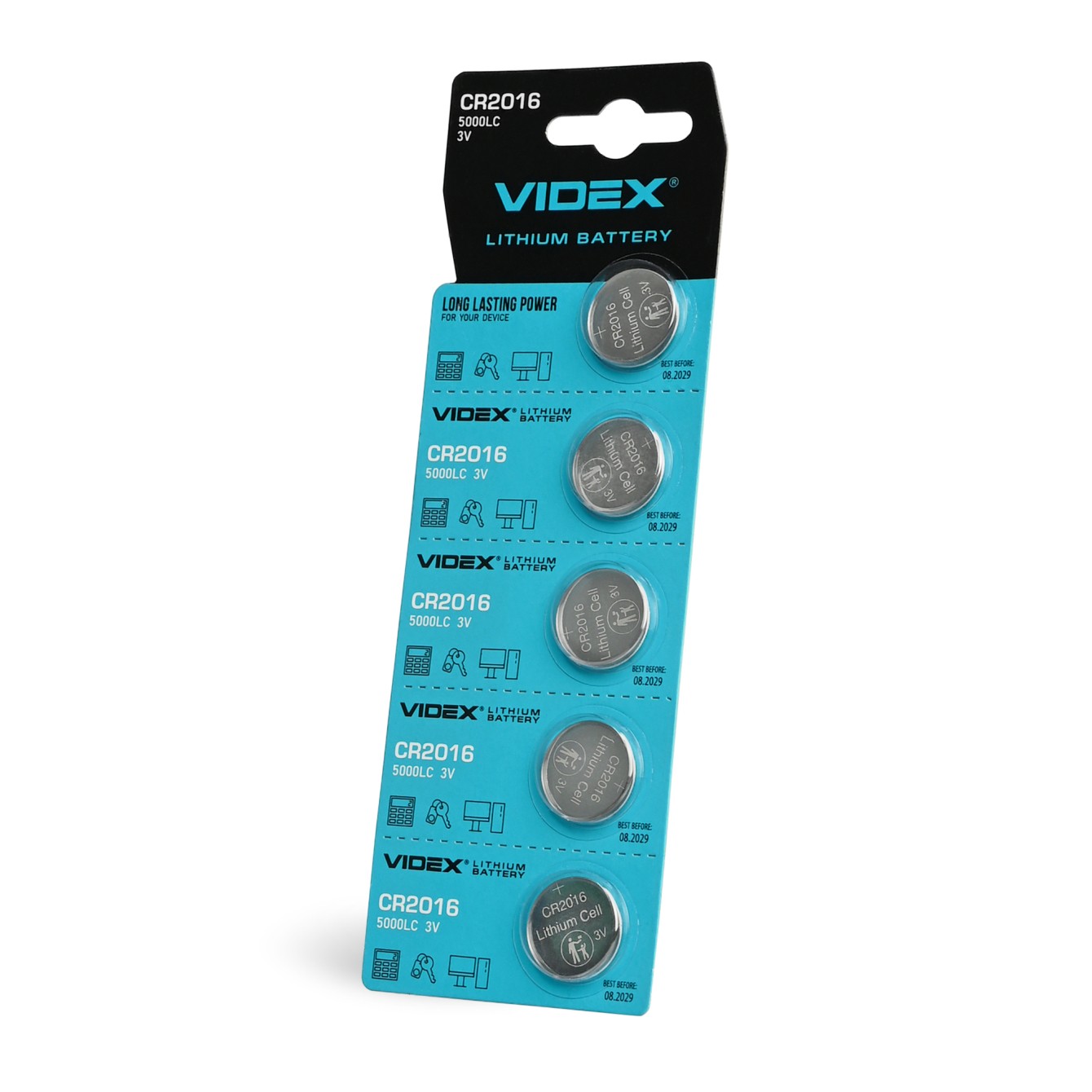 Батарейка літієва Videx CR2016 5шт BLISTER CARD - мініатюра 3