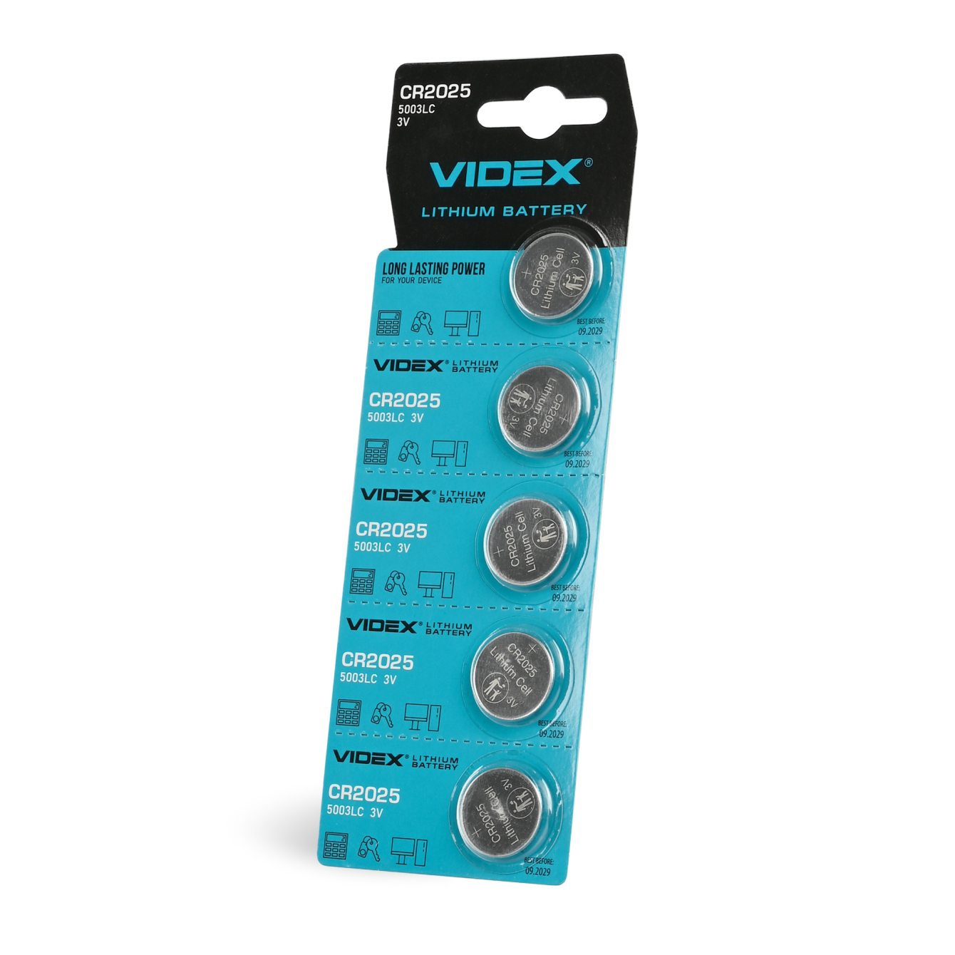 Батарейка літієва Videx CR2025 5шт BLISTER CARD - мініатюра 3