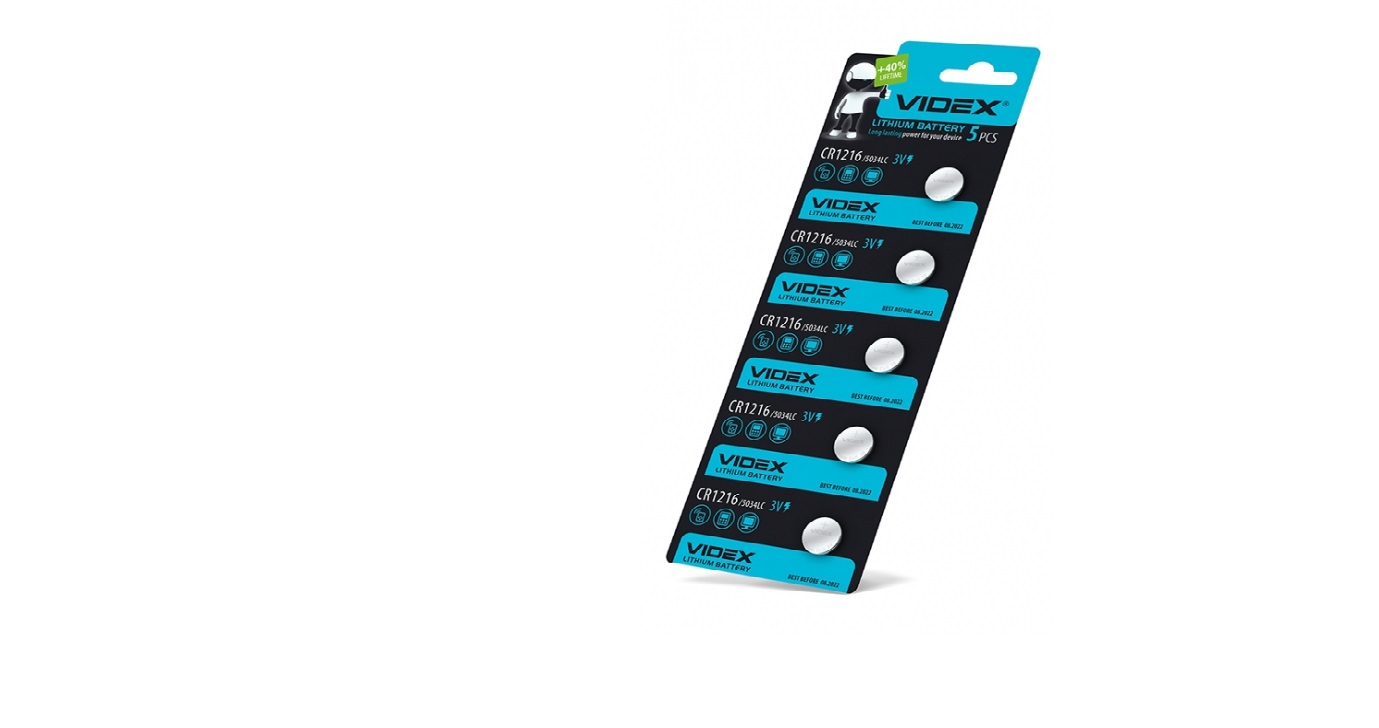 Батарейка літієва Videx CR1216 5шт BLISTER CARD - мініатюра 2