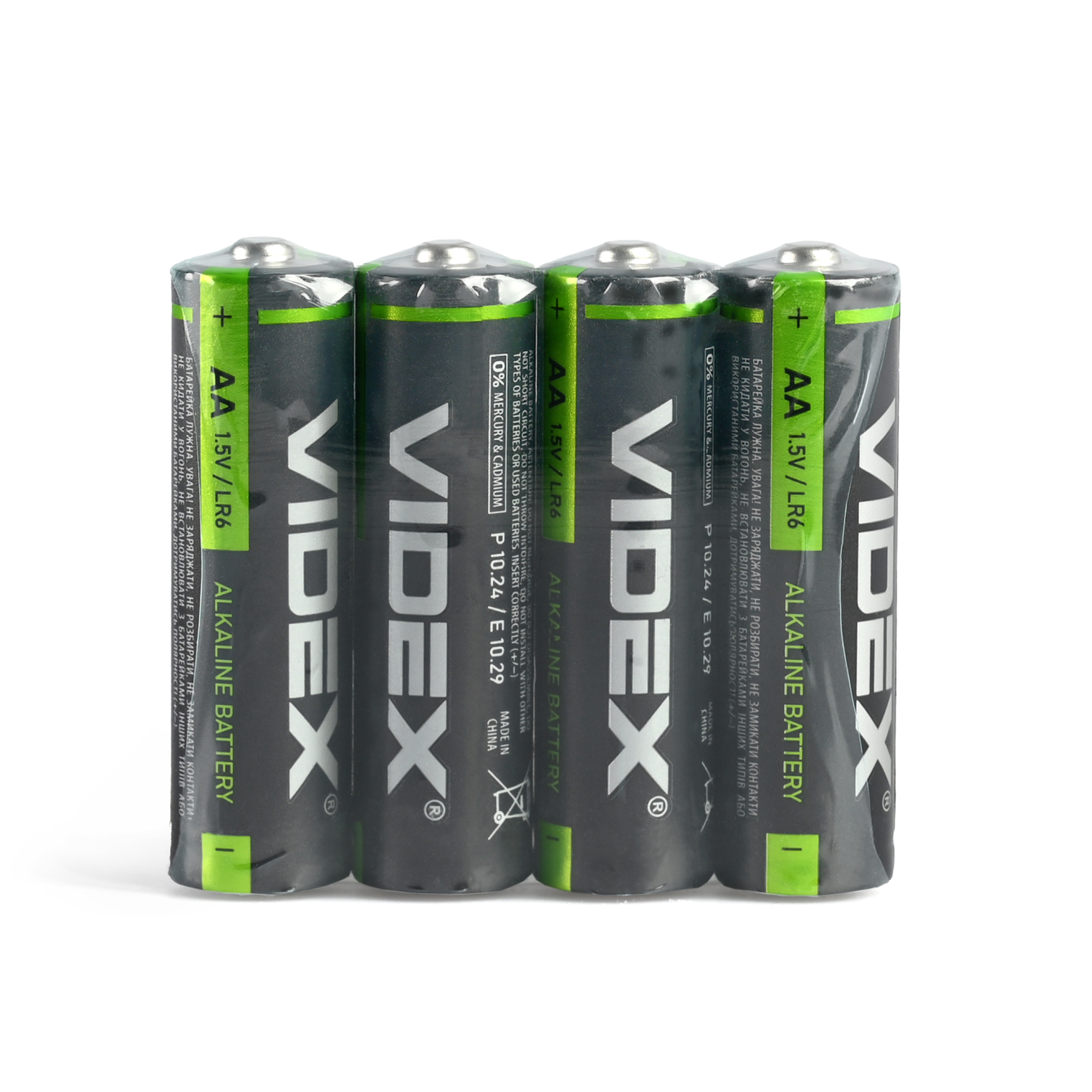 Батарейка лужна Videx LR6/AA 4шт SHRINK - мініатюра 3