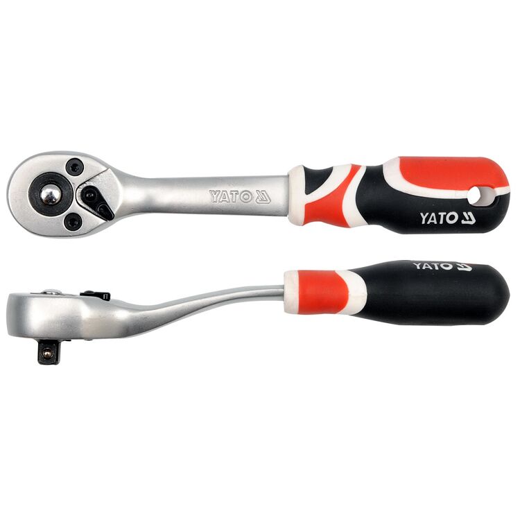 Тріщатка YATO : квадрат 1/4", L= 155 мм, 72T, вигнута ручка - мініатюра 2