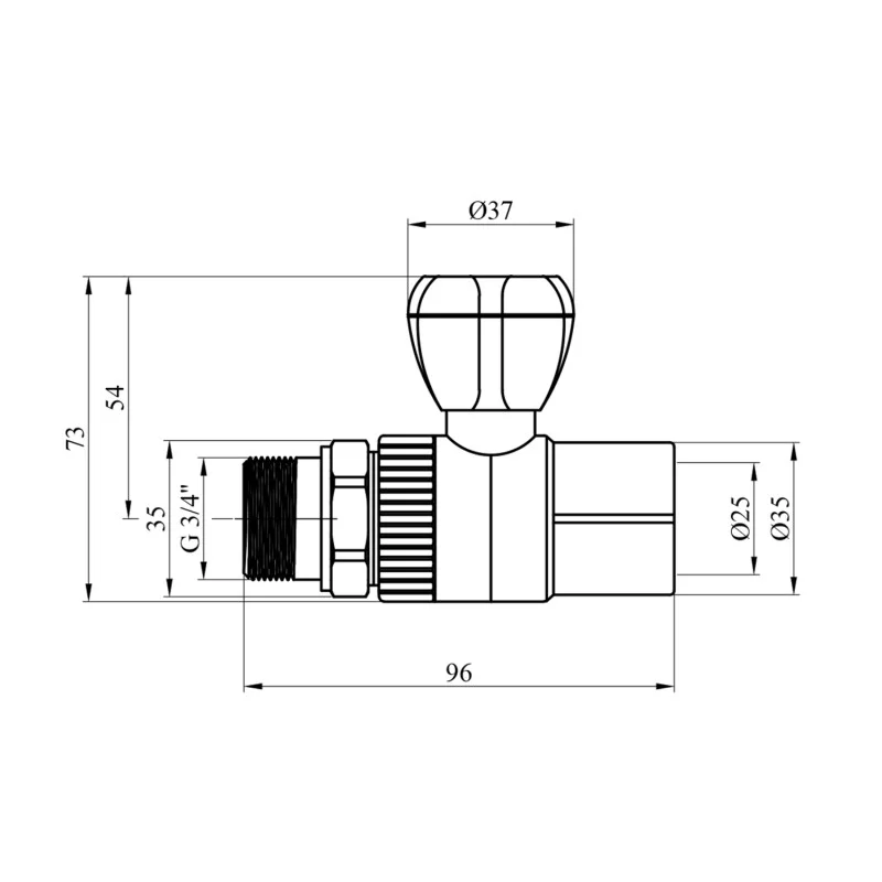 Кран радіаторний прямий PPR Rozma 25х3/4" - мініатюра 2