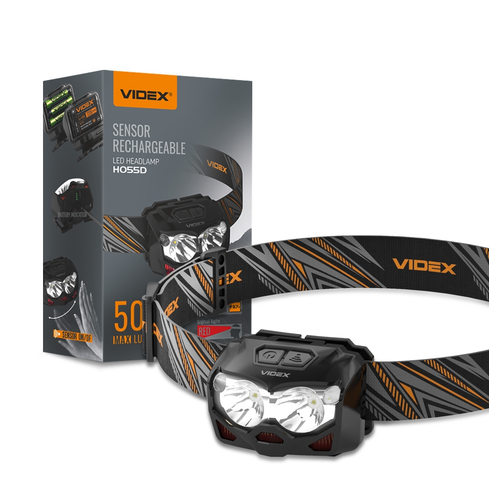 Налобний світлодіодний ліхтарик VIDEX VLF-H055D 500Lm 5000K - мініатюра 2