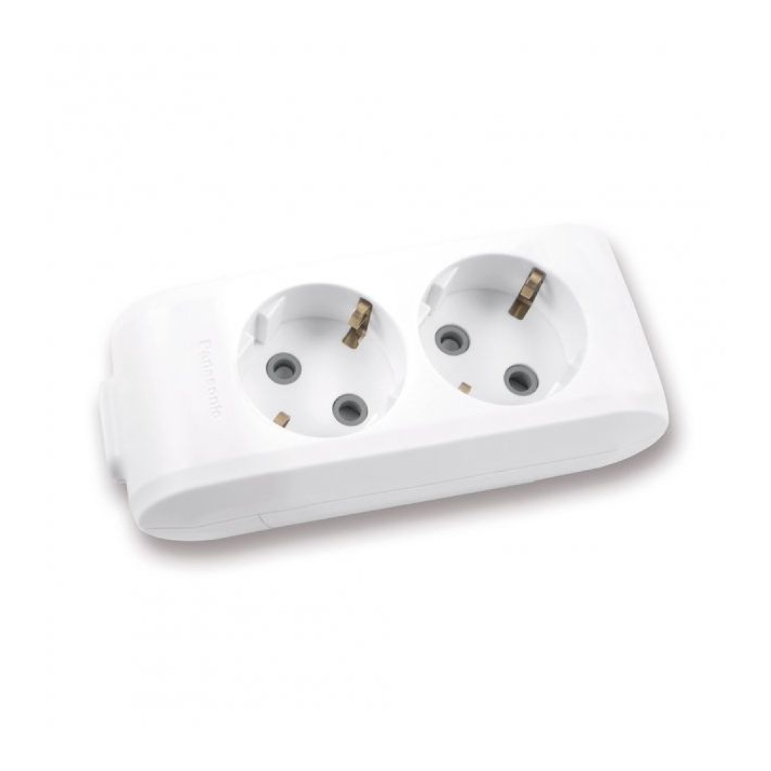 Колодка Panasonic X-tendia 2 гн., з зах. шт, сіра WLTB 0220-2GR-UA (шт.) - мініатюра 2
