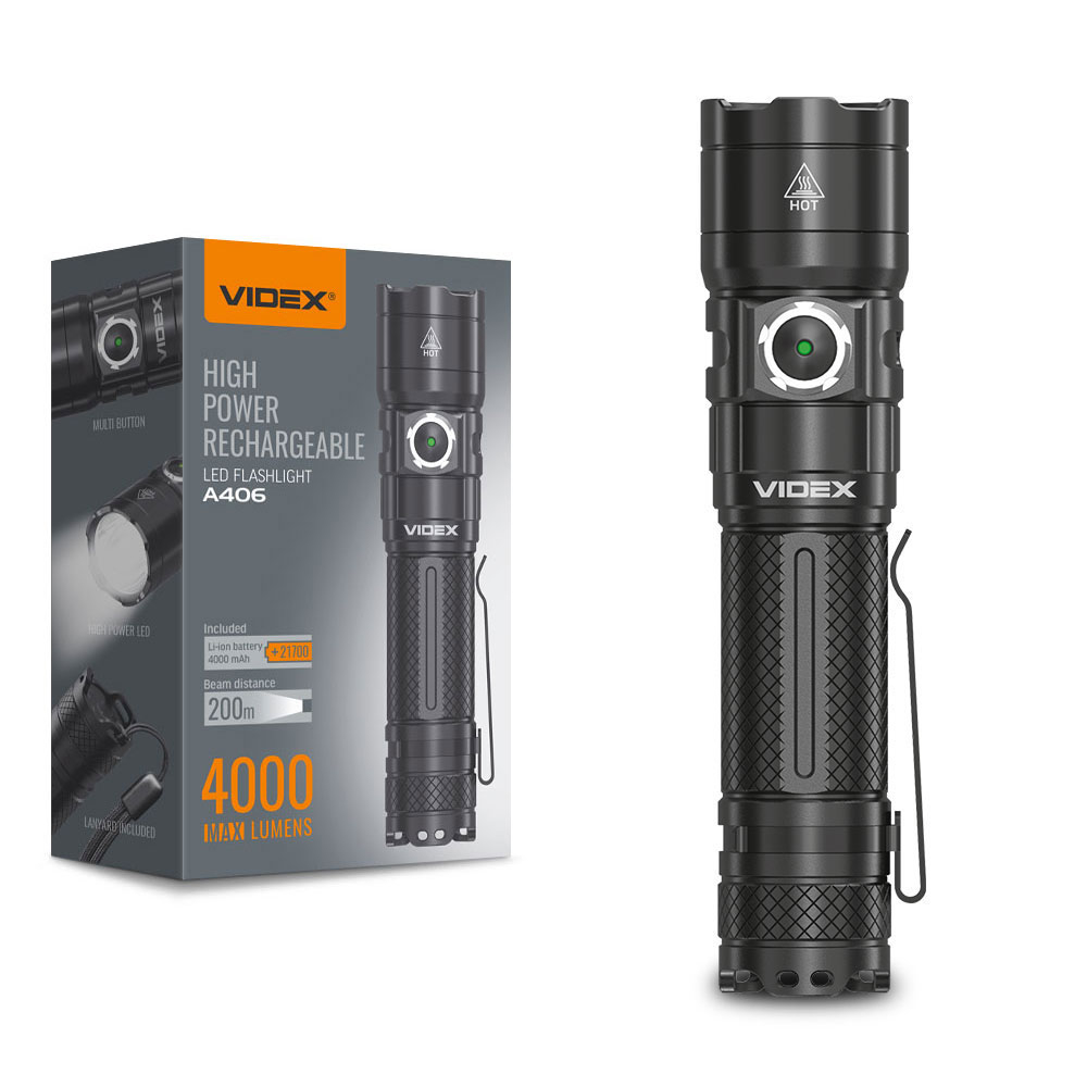 Портативний світлодіодний ліхтарик VIDEX VLF-A406 4000Lm 6500K - мініатюра 11
