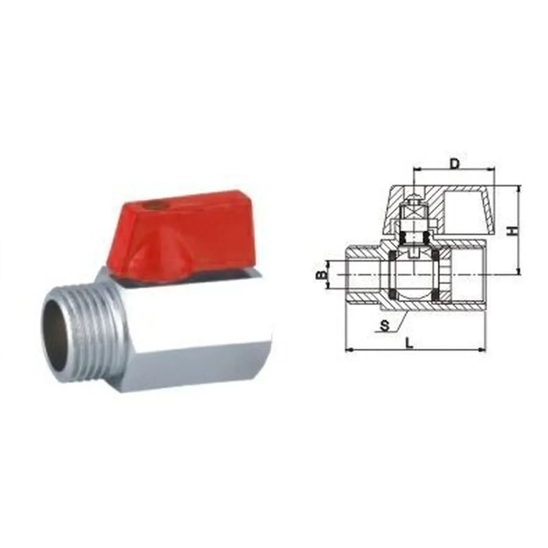 Кран кульовий міні SOLOMON 1/2″ ЗВ NV-3025 - мініатюра 2
