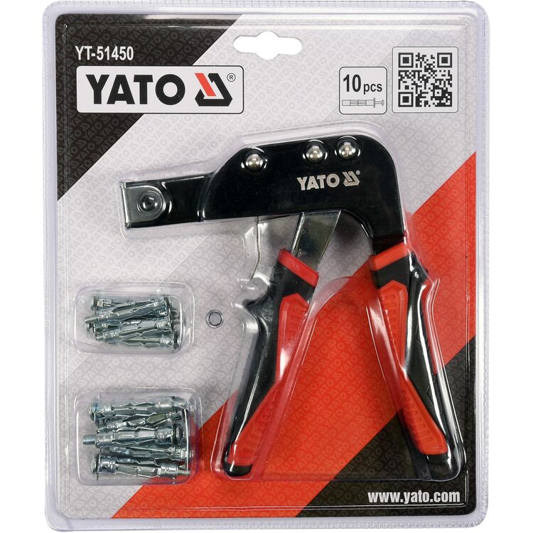 Заклепочник дюбелів "Molly"  YATO з 10 дюбелями - мініатюра 2