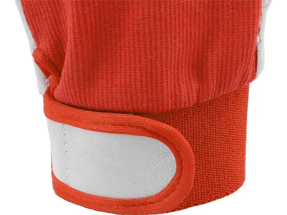 Рукавиці робочі біло-червоні YATO :бавовна + шкіра, розмір 10 - мініатюра 5