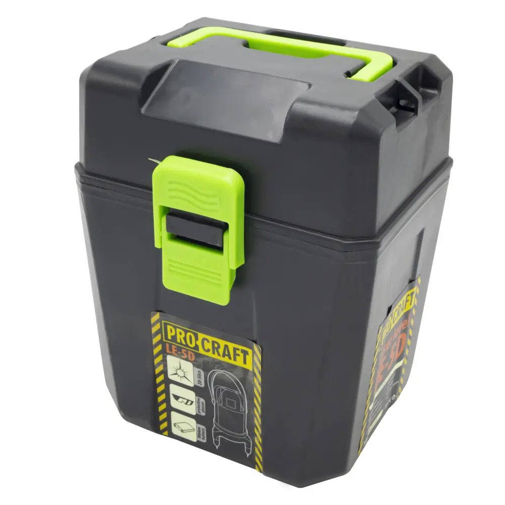 "Лазерний рівень PROCRAFT  LE-5D  (У КОМПЛЕКТІ АКУМУЛЯТОР,) зелений діод NEW" - мініатюра 8
