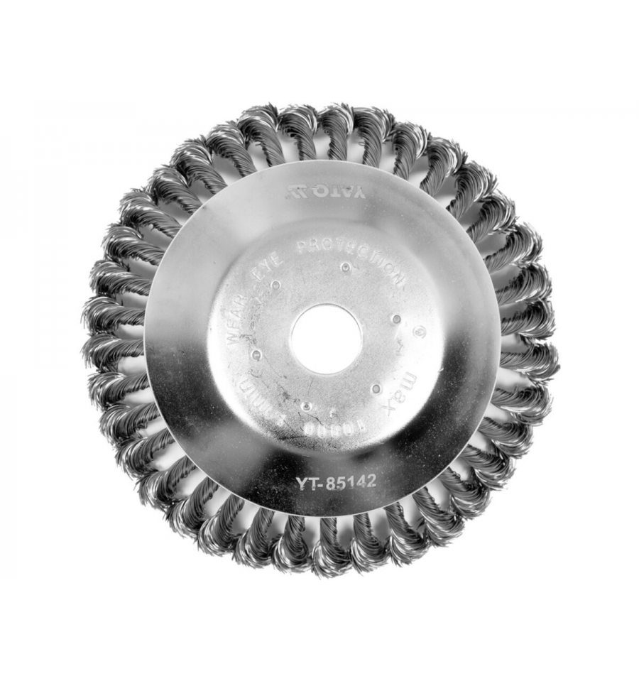 Щітка-крацовка дискова з плетеного дроту YATO d200/ 25,4 мм до газонокоси - мініатюра 2