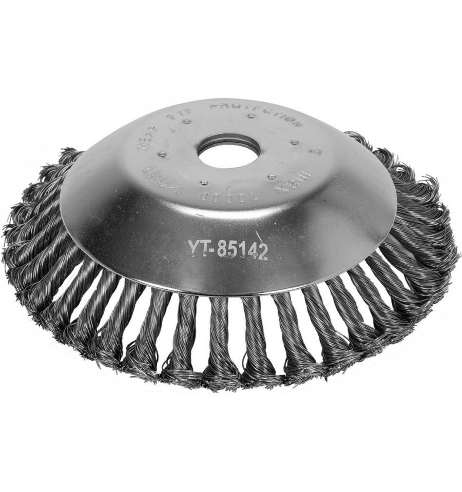 Щітка-крацовка дискова з плетеного дроту YATO d200/ 25,4 мм до газонокоси - мініатюра 4