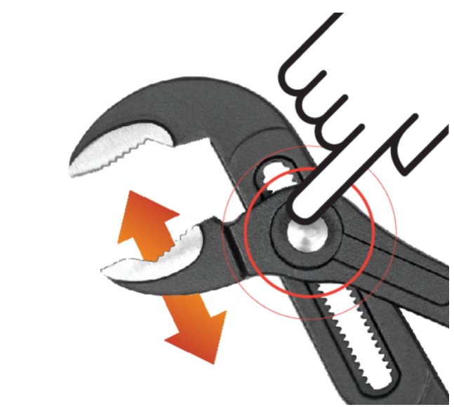 Кліщі переставні по трубах з блокув. кнопкою YATO: L= 415 мм, розвід губ- 95 мм  Cr-V - мініатюра 5