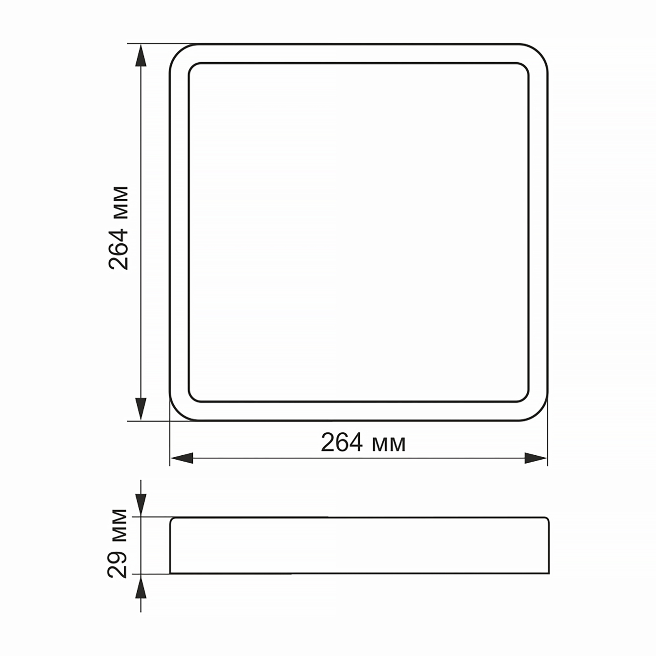LED світильник накладний квадрат VIDEX 24W 5000K 220V 20 шт/ящ - мініатюра 5
