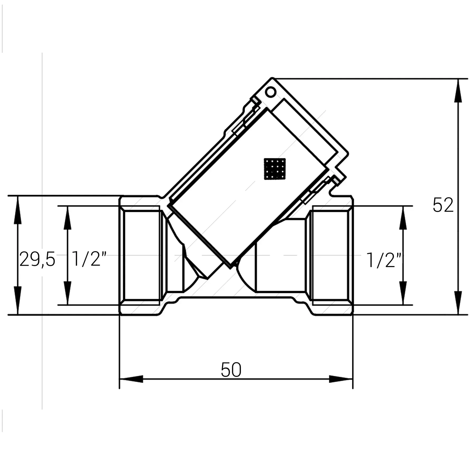 Фільтр грубої очистки латунний 1/2"ВР х 1/2"ВР - мініатюра 2