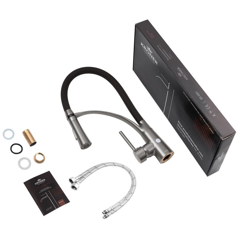 Змішувач Kroner кухня KRP Ersel-GRP03393BLK (к.35) - мініатюра 10