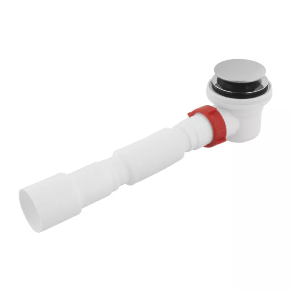 PM 40 SF 40 05 Сифон для душ піддона гофротр.40х40/50,вип1 1/2",clik-clak,65мм,перелив,низьк пляшковий,PolMark - мініатюра 3