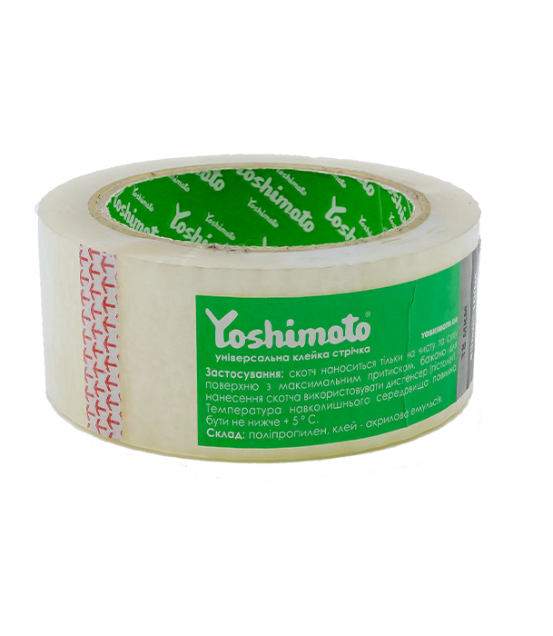 СКОТЧ Стрічка поліпропіленова з липким шаром Yoshimoto 45мм*60м, 38 мкм, (72 шт), прозорий - мініатюра 2