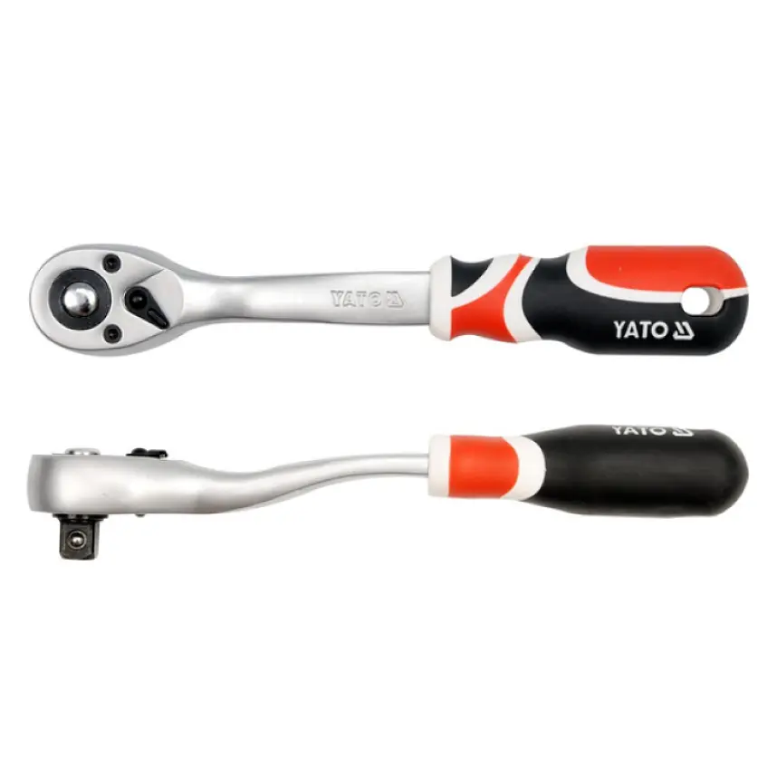 Тріщатка YATO : квадрат 1/2", L= 255 мм, 72T, вигнута ручка - мініатюра 2