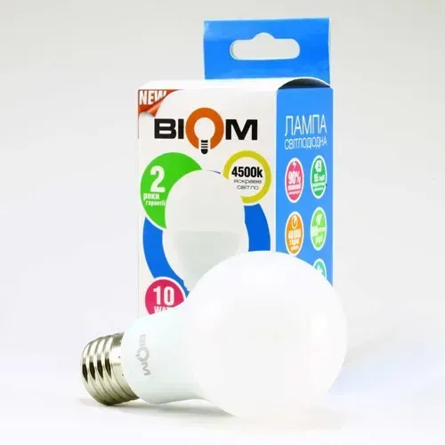 Лампа 1430 Biom BT-510 A60 10W E27 4500К матова - мініатюра 6