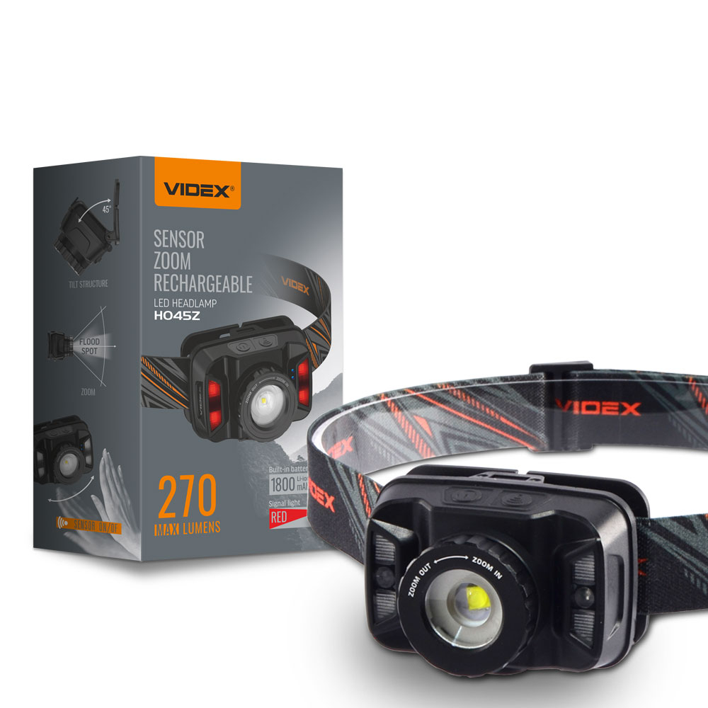 Налобний светодіодний ліхтарик VIDEX VLF-H045Z 270Lm 5000K