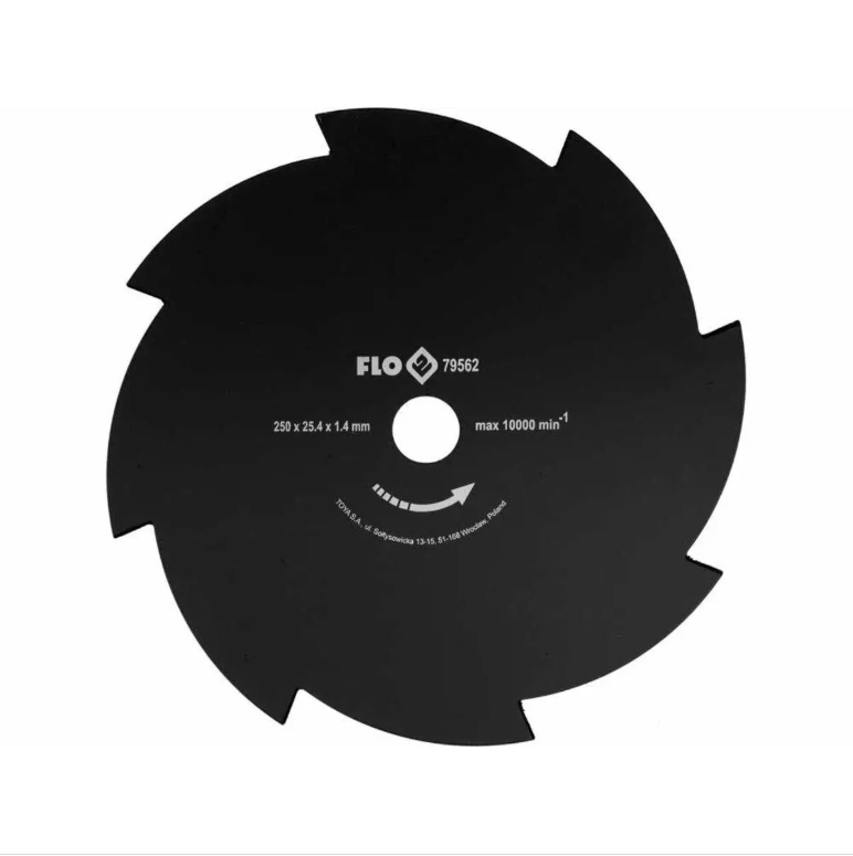 Ніж 2-різцевий дисковий до бензокоси FLO, 250 мм, кріпильний Ø= 25,4 мм - мініатюра 2