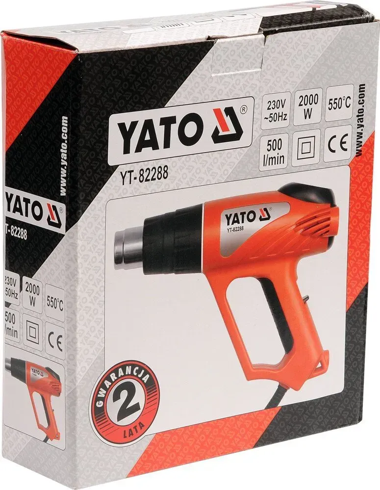 Фен технічний мережевий YATO. P= 2000 Вт 0~550°C, t° режими: 350°С/ 500°С - мініатюра 2
